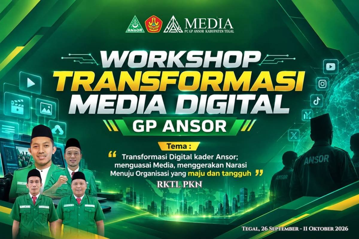 PC GP Ansor Kabupaten Tegal Bakal Gelar Roadshow Media. Ini jadwal Lengkapnya